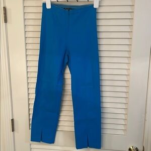 Mesmerize Turquoise Stretch Flat Front Zip & Slits Middle Seam Very Flattering